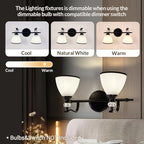 ANDY STAR Bathroom Lighting Fixtures Over Mirror, 2-Light Matte Black Vanity Light with Frosted Glass, Anti-Rust Metal Framed Bathroom Wall Lamp Sconces for Mirror Bedroom, Living Room Hallway