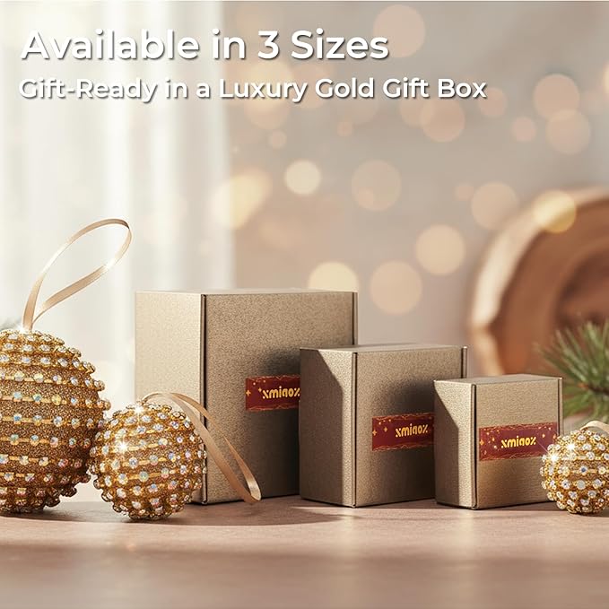 Iridescent Crystal Rhinestone Ball Ornaments, 4 Pack Handcrafted Sparkling Christmas Tree Decorations, Hanging Ornaments for Holiday & Home Décor in Luxury Gift Box