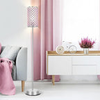 GyroVu Crystal Floor Lamp for Bedroom, Living Room Pink Floor Lamps Modern Tall Lamp with On/Off Foot Switch Glam Standing Light for Girls Bedroom Minimalism Pole Corner Lamp for Office Dorm Hotel