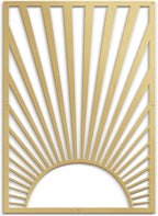 SIGNLEADER Metal Wall Art Decor Gold Shining Sun Minimalist Modern Abstract Wall Sculpture Hangings Home Decoration for Living Room, Bedroom, Bathroom, Kitchen, Outdoor - 30" Gold