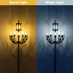 Wellmet Vintage Black Floor Lamp, 5-Light Farmhouse Modern Floor Lamp, for Living Room, Entryway, Hallway, Bedroom, Reading Room, (E12 Bulb Base)