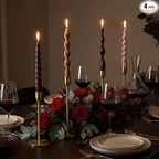 Nuanchu 4 Pcs 7.87 Inch Twisted Taper Candles Wax Unscented Smokeless Spiral Swirl Candlesticks for Wedding Holiday Dinner Party Home Decorations(Neutral)