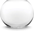 CYS EXCEL Glass Bubble Vase (H-4.5" W-5.5", Approx. 1/4 Gal.) Small Fish Bowl Round Terrarium Vase Globe Flower Centerpiece for Weddings Events Arrangements