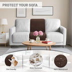 Reclining Sectional Couch Covers 100% Waterproof L Shape Recliner Couch Covers for Dogs Pets Washable Anti Slip 1 Additional Couch Cover for Reclining Couch (Additional Seat, Dark Brown)