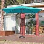 COBANA Patio Umbrella Base, Heavy-Duty Stand Resin Weights with Wheels for Outdoor Market Umbrella, 52lbs, Bronze