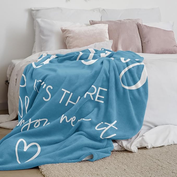 Pubrave Get Well Gifts for Women After Surgery, Inspirational Gifts for Women, Sympathy Gift, Thinking of You Gifts, Breast Cancer Gifts for Woman, Feel Better Gifts, Healing Blanket Blue 60x50in