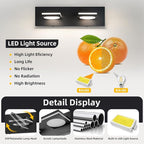 OKELI 2-Light LED Bathroom Vanity Light Fixtures, Matte Black Modern Bathroom Wall Lighting Fixtures Over Mirror (3CCT, 3000K-6000K)