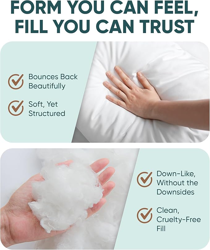Pillowflex Synthetic Down Pillow Insert - 22x22 Down Alternative, Ultra Soft Large Square Throw Pillow, Couch Sham, Bed Sleeping - 1 Decorative Accent Form