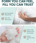 Pillowflex Synthetic Down Alternative Pillow Inserts for Shams - Comfy Pillows for Sleeping, Perfect Pillow & Best Sleeping Pillows, Handmade Down Alternative Throw Pillow Inserts - (30x30 Set of 2)