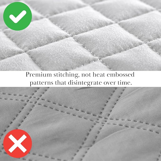 Southshore Fine Living, Inc. Oversized Quilt King Size Set, Grey Bedspread King/California Size with 2 Matching Pillow Shams, Soft Microfiber Coverlet, Easy Care, Machine Wash, Light Grey
