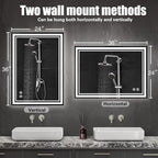 2 Pack 24“ x 36” LED Bathroom Mirror LED Mirror for Bathroom Fogless Dimmable 3 Colors Bathroom Mirror with Lights Smart Mirror Memory Function Wall Mounted Horizontal/Vertical