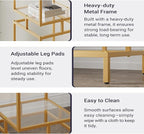 4 Cube Glass Shelf, 4-Tier Bookshelf, Display Shelf Rack, Metal Storage Rack with Tempered Glass, Modern Style for Living Room, Bathroom, Kitchen, Golden