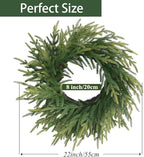 20 Inch Norfolk Pine Winter Wreath - Artificial Pine Greenery Winter Christmas Wreaths for Front Door Porch Wall Window Porch Fireplace Indoor Outdoor Decor Christmas Decorations