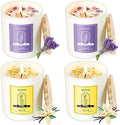 AOOVOO Lavender Candles Set for Women - 4 Pack Candles for Home Scented, 28 oz 200 Hour Long Lasting Aromatherapy Candle with Crystals Inside, Birthday Gifts Valentines Day Candle for Women Mom