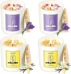 AOOVOO Lavender Candles Set for Women - 4 Pack Candles for Home Scented, 28 oz 200 Hour Long Lasting Aromatherapy Candle with Crystals Inside, Birthday Gifts Valentines Day Candle for Women Mom