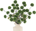 DuHouse 6pcs Artificial Flowers Faux Silk Pompon Mum,Silk Small Mini Chrysanthemum Ball with Stems for DIY Wedding Bouquets Centerpieces Vase Home Table Kitchen Decorations(Green)