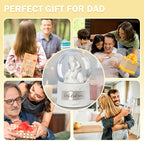 Fathers Day Snow Globe, 5.9" Wind Up Music Box，Christmas Snow Globe for Father's Day Decorations Christmas Decorations Gifts for Dad Father Men Adults Kids