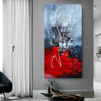 zoinart Abstract Large Vertical Canvas Wall Art 24x48 Inches Hand Painted Modern Colorful Oil Paintings Red Artwork for Living Room Aisle Bedroom Dining Room Wall Decor