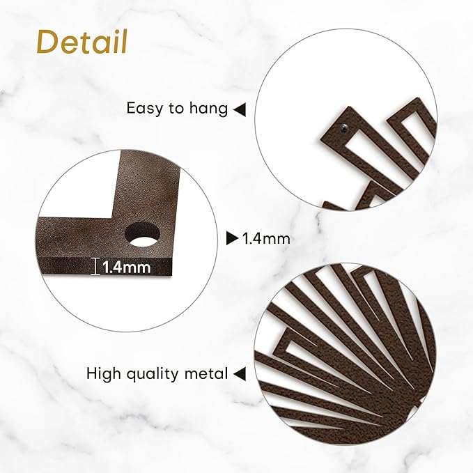 SIGNLEADER Metal Wall Art Decor Bronze Abstract Shapes Minimalist Modern Abstract Wall Sculpture Hangings Home Decoration for Living Room, Bedroom, Bathroom, Kitchen, Outdoor - 30" Bronze