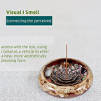 Incense Stick Holder - Ceramic Incense Burner， Crystal Lotus Incense Holder, Incense Burner for Cone, Coil, Sage Cones, Frankincense, and Palo Santo