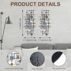 ruelen Set of 2 Minimalist Geometric Wall Decor - Modern Metal Wall Art for Living Room, Bedroom & Office – Abstract 3D Design in Dark Colorful Style