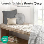 Intelligent Design Azza Floor Pillow, Large Cushions Sitting for Adults, Floor Pillow for Meditation or Yoga, Lustrous Chenille Tufted with Scalloped Edges for Bench/Chair Cushion, 20"x20"x5" Ivory