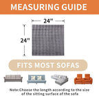 Non-Slip Couch Arm Covers,Thick Soft Recliner Arm Chair Covers Set of 2 Waterproof Armrest Covers for Sofa, Washable Faux Fur Sofa Arm Cover (Grey, 24" x 24" 2 Pack)