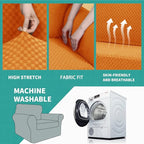 YEMYHOM Latest Checkered 2 Pieces Chair Covers for Living Room High Stretch Thickened Chair Slipcovers with Arms Anti Slip Elastic Armchair Sofa Couch Slipcover Protector (Orange), 31"-46"(1 Cushion)