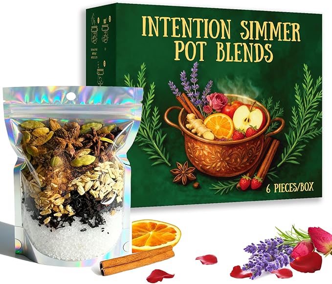 Intention Simmer Pot Blends, Simmer Pot for Stove Potpourri, Reiki-Infused Simmer Pot Potpourri Kit for Cozy Home Aroma, Meditation & Ritual Spaces-6pcs/set (Protection)