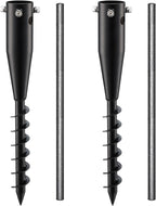 Beach Umbrella Sand Anchor, 2 Pack Heavy Duty Umbrella Stand Outdoor Base 17 Inches Metal No Dig Ground Umbrella Holder, Christmas Tree Stand Base