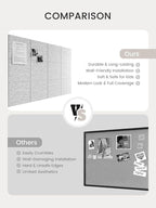Bumusty Large Cork Board 48" x 36" Alternative - 12 Pack Felt Wall Tiles with 70 Safe Removable Adhesive Tabs, 30 Pushpins, Cork Boards for Walls Pin Board Bulletin Board Office Decor (Marble Gray)