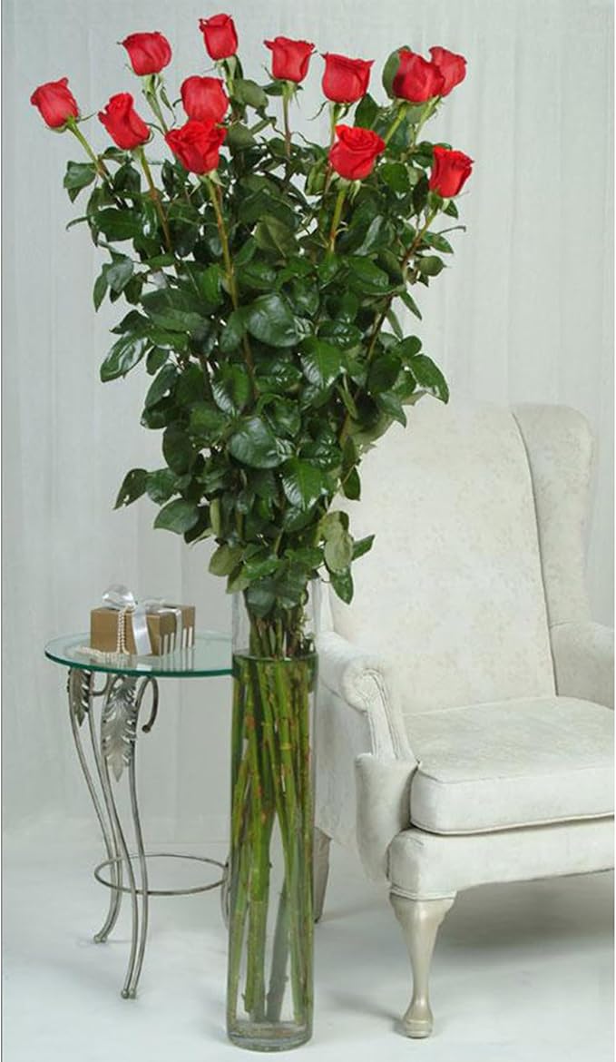 WGVI Quality Thick Weighted Tall Clear Cylinder Glass Vases, 4" W x 18" H, Flower Arrangement Floating Candle Holders Wedding Centerpieces Event Floral Container Display Decor, Bulk Wholesale, 12 Pcs