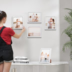 Giftgarden White 8x10 Picture Frame 7 Pack, Modern White Woodgrain 8 by 10 Photo Frames for Wall or Tabletop Display
