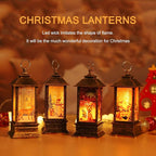 Christmas Lantern Decorations Christmas Lighting Decorations Christmas Tree Decoration Home Decor Small Candle Lanterns, Holiday Decoration Gifts for Family, Children, or Friends（4-Pack）