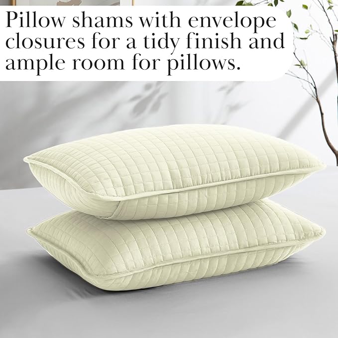 Southshore Fine Living, Inc. Full/Queen Size Quilt Bedding Set, Wrinkle-Free Stain & Pet Hair Resistant Bedding, Coverlet Bedspreads Queen Size/Full Size Bedspread with 2 Pillow Shams, Cream