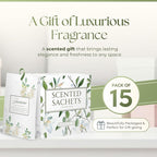 15 Pack Jasmine Sachets for Drawers and Closets, Scented Sachets for Drawers, Closet Freshener Sachet for Drawers to Refresh Any Space, Jasmine Sachet Bags, Scented Drawer Fresheners for Dresser