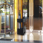 MyGift Premium Hotel Series Opaque Black Acrylic Freestanding Umbrella Holder Rack, Commercial Grade 12mm & 8mm Thick Acrylic Home Entryway Storage Stand for Long and Short Umbrellas