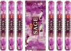 TRUMIRI Sage Incense Sticks & Holder Bundle: 120 Sticks (6 Packets of 20), 1 Holder