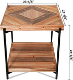 CONSDAN StoneCreek 4 Pieces Fir Living Room Table Set, Solid Fir Wood, Includes 65 inch TV Stand, Coffee Table& Two End Tables