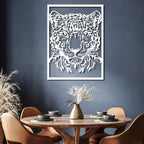 yumcake Metal Leopard Head Wall Art, Leopard Metal Wall Art Decor, Safari Animal Sculpture for Living Room, Unique Gift for Animal Lovers (Gold, 47 x 35 inches / 120 x 90 cm, metal wall art)