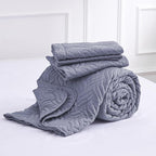 Love's cabin Quilts for Full Bed Bluish Grey Bedspreads Bedding Set - Lightweight Bedspread Comforter - Wave Pattern Bedding Coverlet for All Season - 3 Pieces (1 Quilt, 2 Pillow Shams)