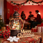 Christmas Snow Globe, Christmas Lantern Room Decor for Indoor Use, USB-Powered/Battery-Operated Glowing Water Lantern, Ideal for Holiday Decorations and Gift Giving