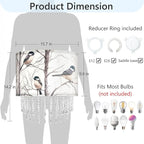 Winter Bird Tree Lamp Shade with Acrylic Bead Droplets, Blue Jay Fabric Light Shade for Pendant Table & Floor Lamp, Nature Gift for Bird lover or Garden Women, 15.7in
