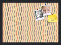 PinPix 21x15 Inch Cork Bulletin Board. This Decorative Framed Pin Board Comes with Multi Color Waves Design and a Satin Black Frame. Ideal for Home Office Decor or Message Board (PinPix-565)