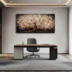 NBAODAN Black and Gold Wall Decor for Bedroom Tree Art Prints Brown Home Wall Decor Large Wall Art for Office Landscape Canvas Painting 24"x48"