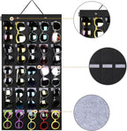 AROUY Sunglasses Organizer Storage, Hanging Wall Pocket Glasses Organizer - 25 Felt Slots Sunglass Organizer Holder Eyeglass Display with Sturdy Rope (Black, Large)