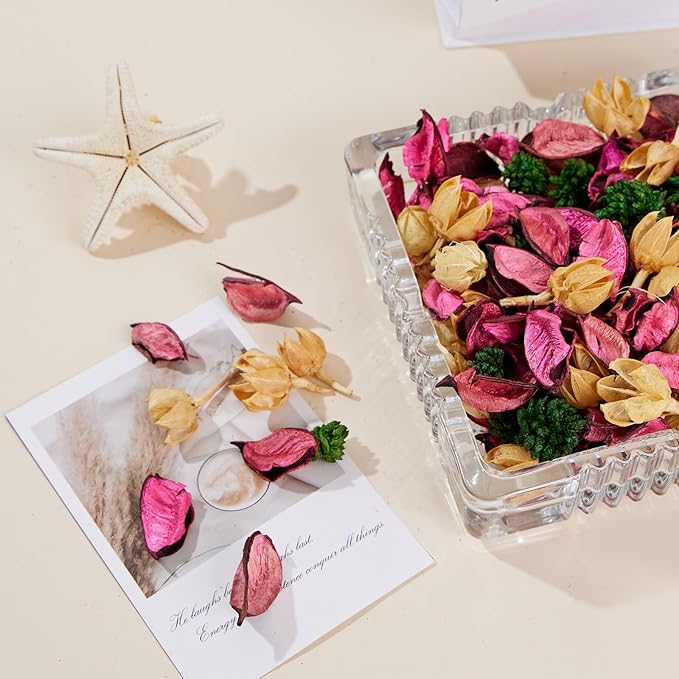 Ocean Style Potpourri Bag, Rose Fragrance Dried Flowers, Potpourri Bowl Filler, Petals vase Filler, Handmade Starfish, Home and Bathroom Decorations