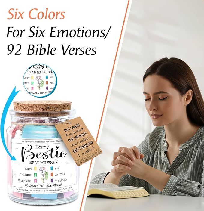 NewEleven Galentines Day Gifts For Best Friend Women - Birthday Presents, Bestie Gifts For Her, Him - Inspirational Gift, Christian Present From Friends - Bible Verse Jar