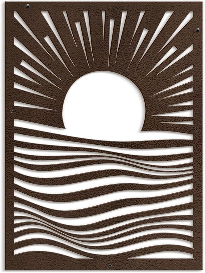 SIGNLEADER Metal Wall Art Decor Moons in Landscape Minimalist Modern Abstract Wall Sculpture Hangings Home Decoration for Living Room, Bedroom, Bathroom, Kitchen, Outdoor - 30" Bronze