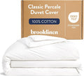 Brooklinen Luxury Percale Duvet Cover – 100% Cotton, Cool, Crisp, Extra-Long Corner Ties, Button Closure, Soft & Breathable – Machine Washable, Duvet Cover King/California King Bed Sizes (White)